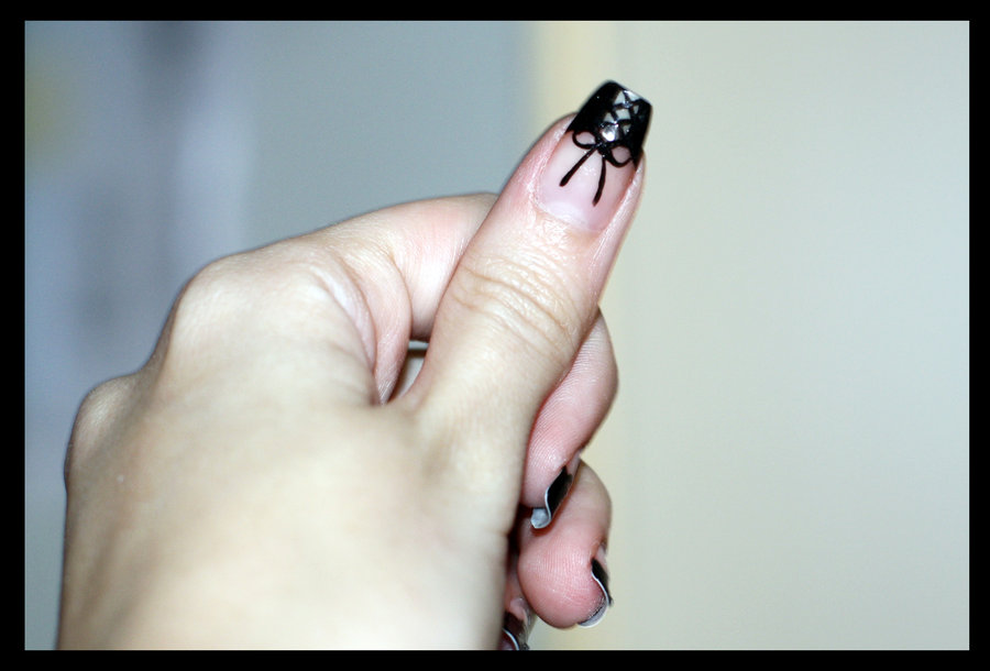 Black Corset Nail Art By Borntosparkle