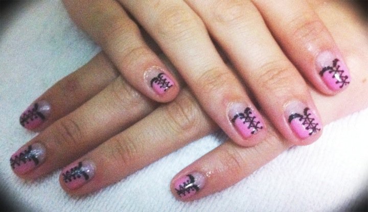 Cute Pink Corset Nail Art