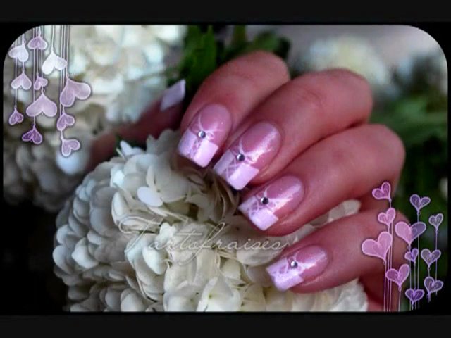 Cute Pink French Tip Corset Nail Art