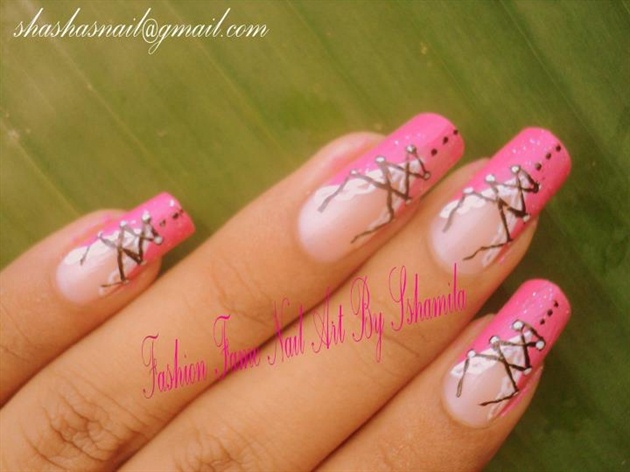 Pink Corset Nail Design