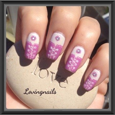 Sweet Purple Corset Nail Art Design