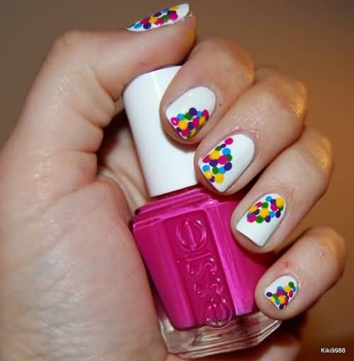 Colorful Polka Dots Nail Design