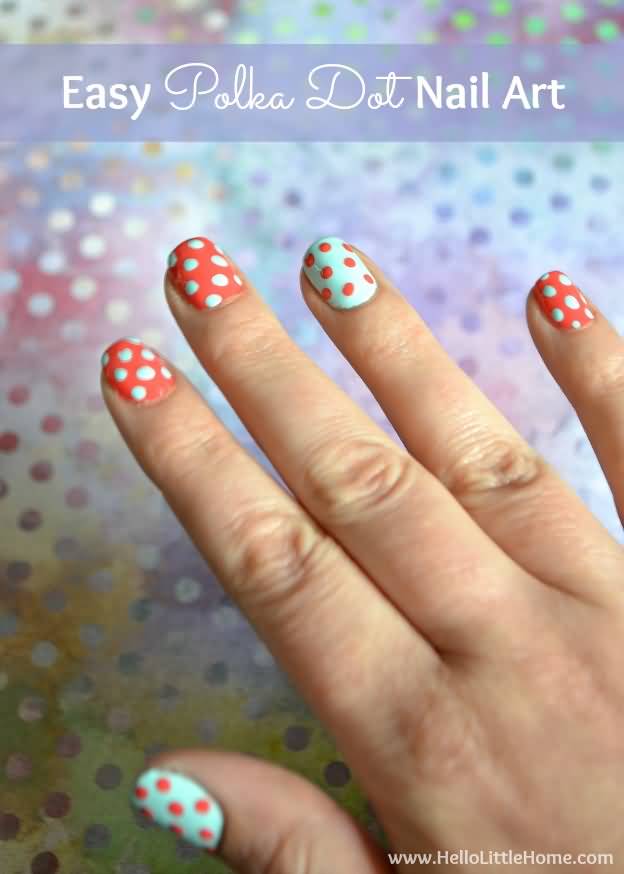 Easy Polka Dots Nail Art