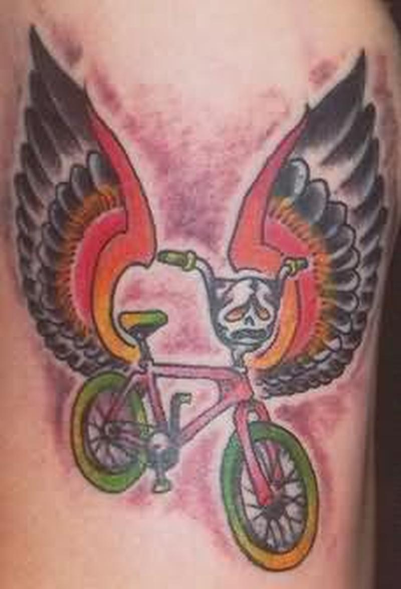 Angel Wings Cycle Tattoo