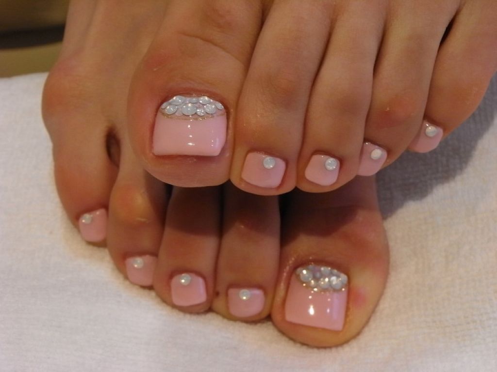 1. French Tip Nail Art with Rhinestones - wide 9