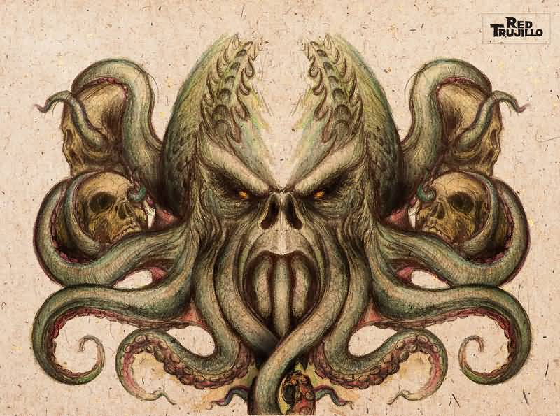 Demon Cthulhu Tattoo Design by Redtrujillo