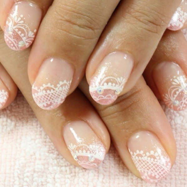 35+ most beautiful wedding lace nail art designs.
