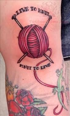 Live To Knit Knit To Live Craft Tattoo