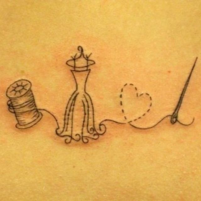 Needle And Thread Knitting Craft Tattoo