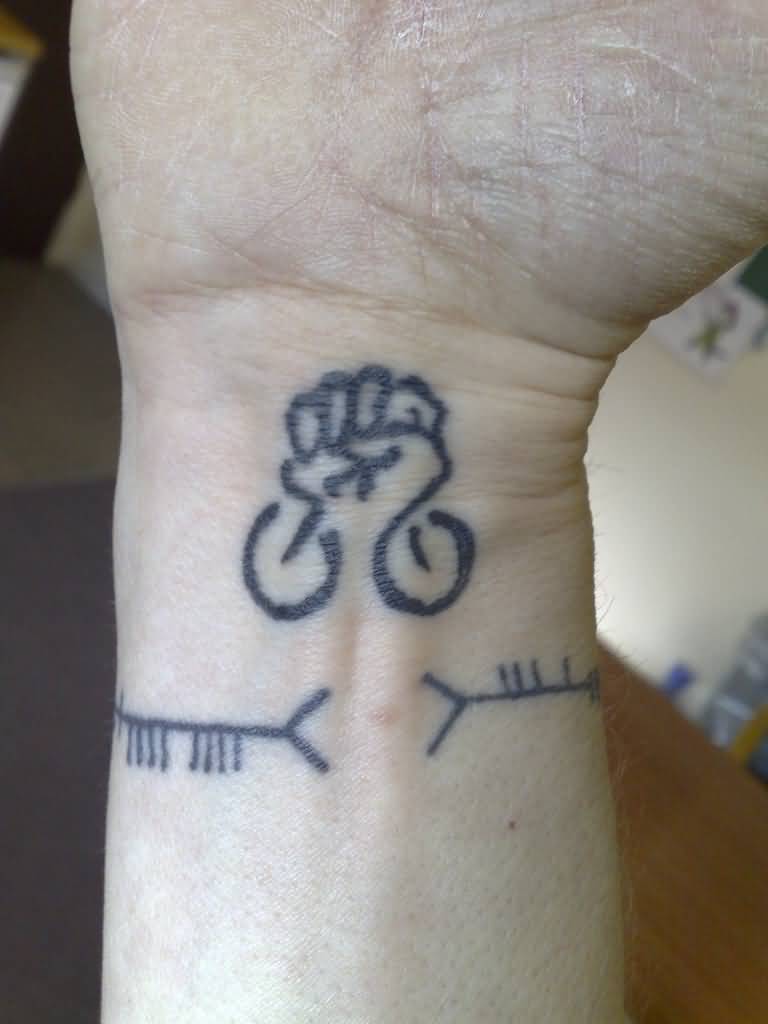 Small Creative Cycle Tattoo On Wrist