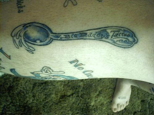 Lettering On Spoon Tattoo