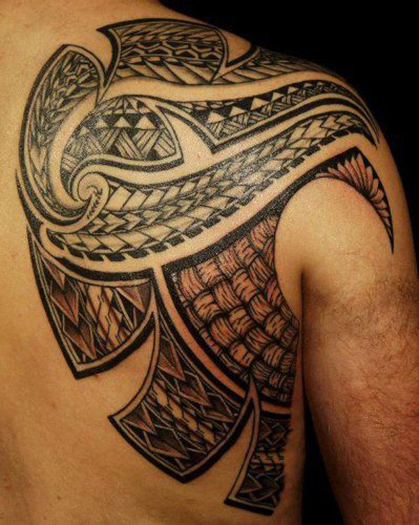 Right Back Shoulder Samoan Tattoos