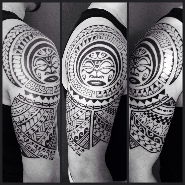 Samoan Tattoo Design For Half Sleeve