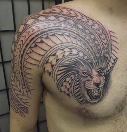 Samoan Tattoo On Right Shoulder For Men