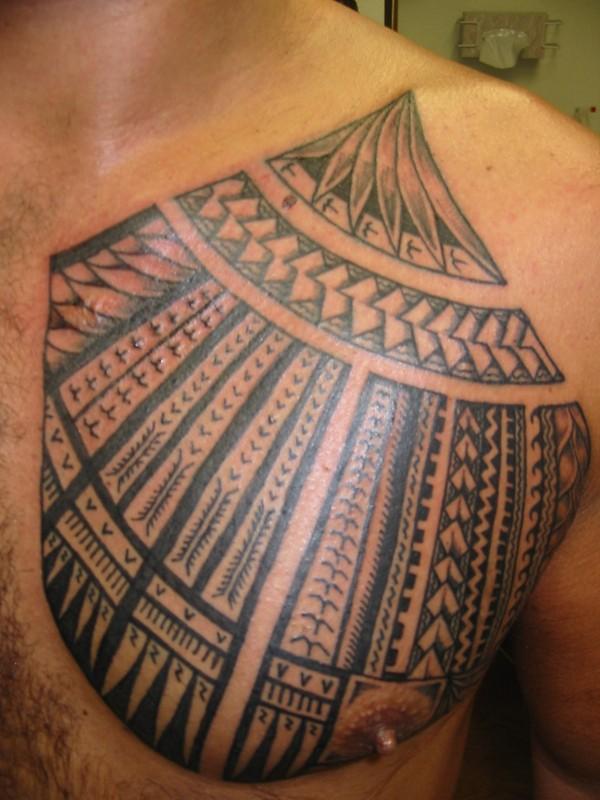 Samoan Tattoos On Chest For Men