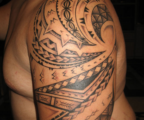 Tongan And Samoan Tattoo On Left Half Sleeve