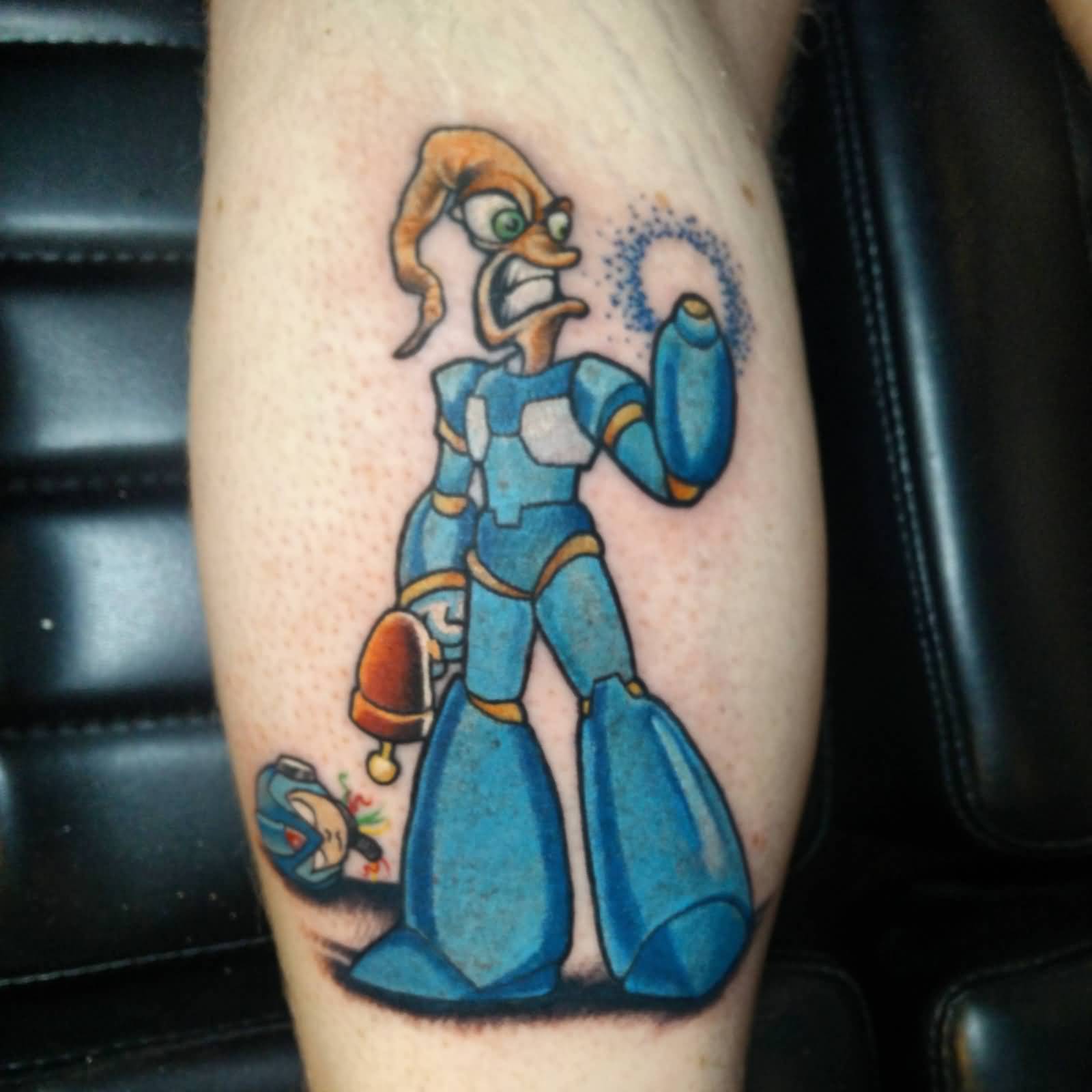 Nice Earthworm Jim And Megaman Mashup Tattoo