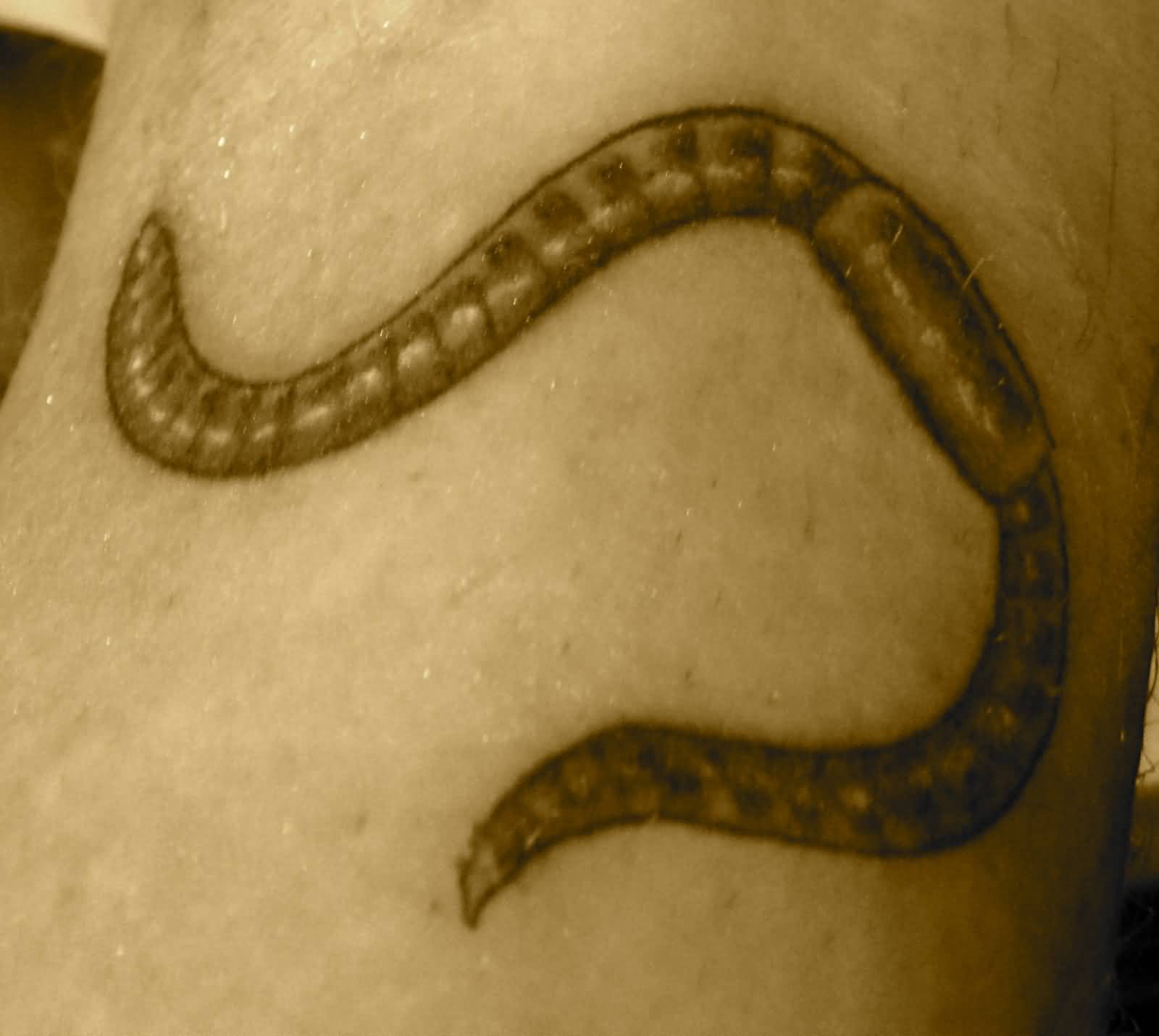 Simple Earthworm Tattoo