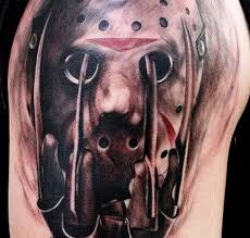 Terrific Grey Ink Freddy Glove Vs Jason Mask Tattoo