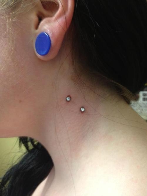 Vampire Bite Piercing With Silver Barbell