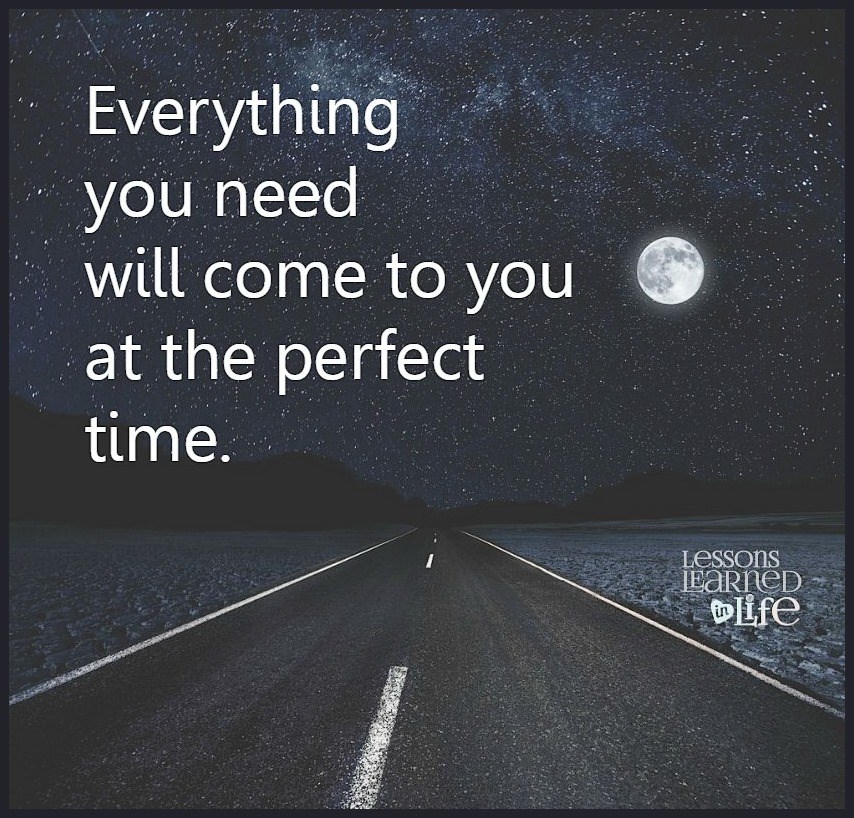 Everything you need will come to you at the perfect time.