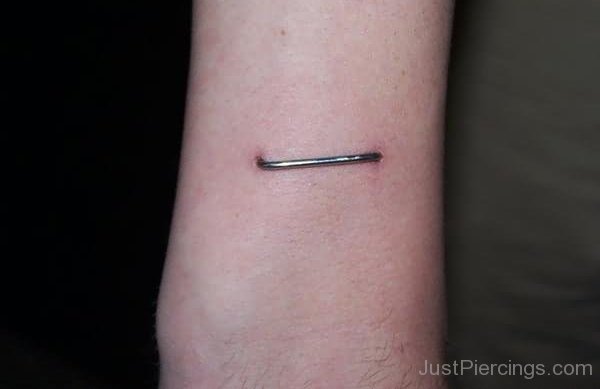 Nice Staple Piercing Idea On Arm