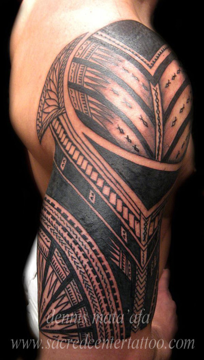 Outstanding Samoan Tattoo On Right Half Sleeve By Dennis Sacred Center