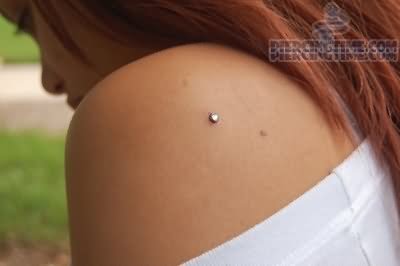 Single Shoulder Piercing With Microdermal