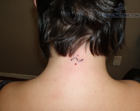 Staple Piercing On Girl Nape