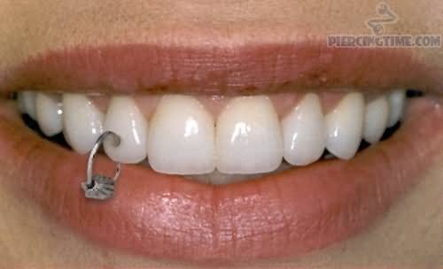 Teeth Gum Piercing Idea For Girls