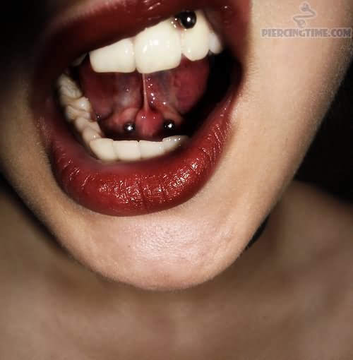 Tongue Frenulum And Gum Piercing For Girls