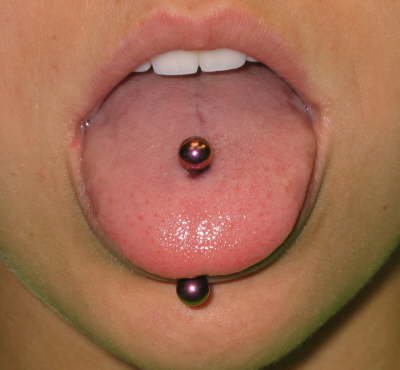 Barbell Tongue Mouth Piercing Idea