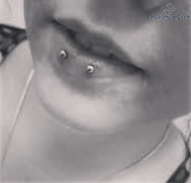 Girl With Lip Horizontal Piercing