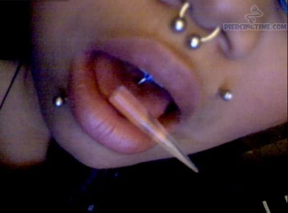 Left Monroe And Mouth Piercing Picture