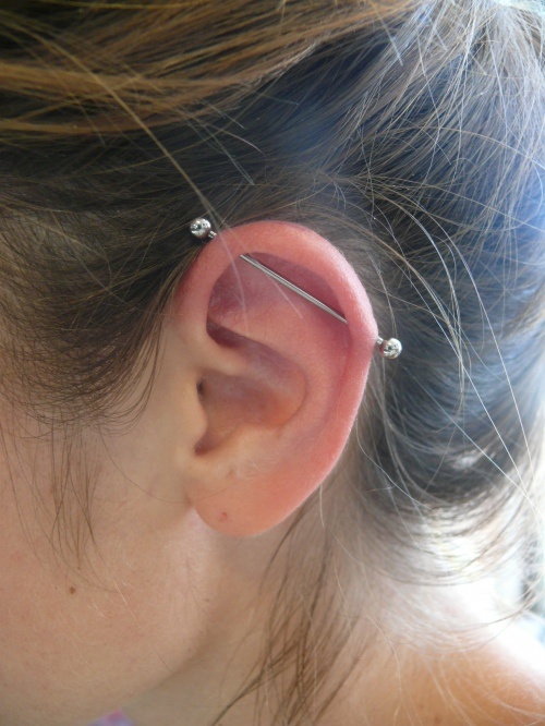 Scaffold Piercing With Silver Barbell