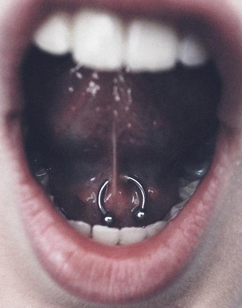 Silver Circular Barbell Mouth Piercing Picture