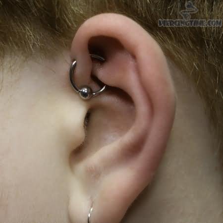 UFO Piercing With Silver Bead Ring