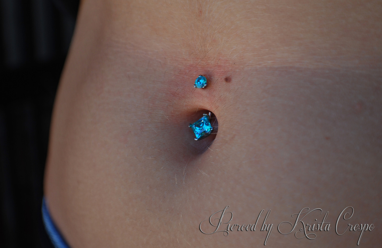 Awesome Industrial Navel Piercing Picture For Girls