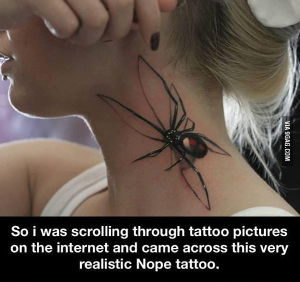 Awesome Realistic Latrodectus Spider Tattoo On Side Neck