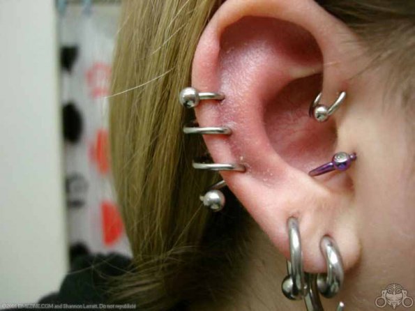 Awesome Spiral Ear Piercing For Young Girls