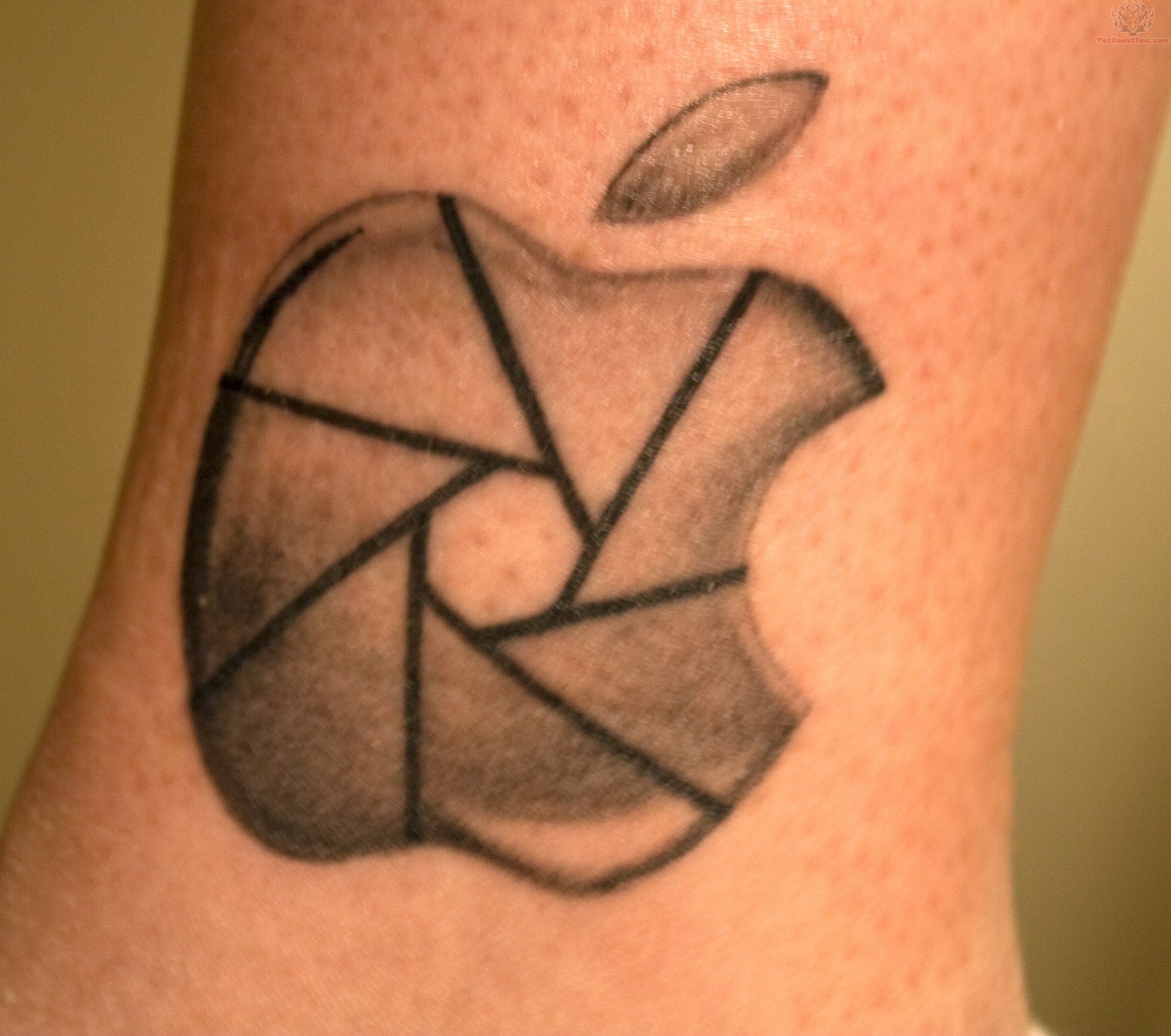 Camera Shutter Apple Logo Tattoo