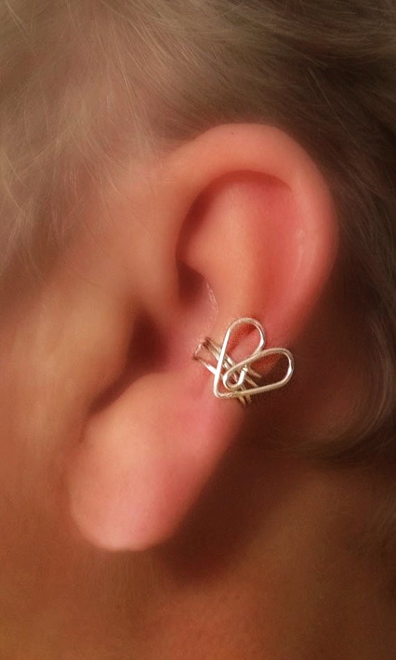 Cartilage Piercing With Heart Cuff