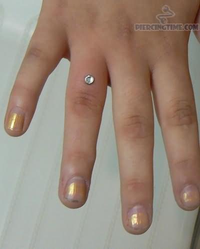 Finger Piercing With Anchor