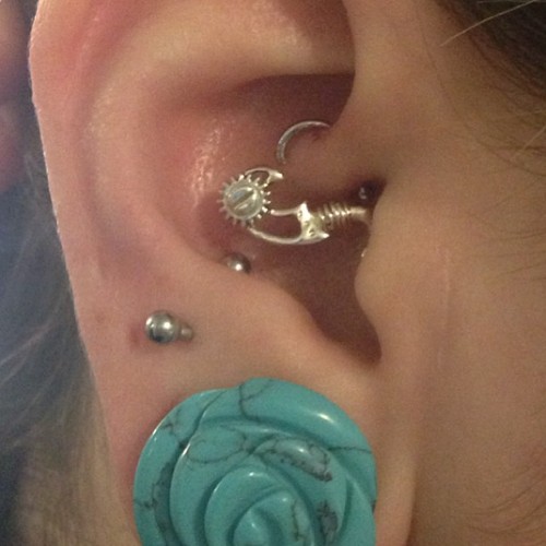 Flower Stud Lobe And Ear Heart Piercing