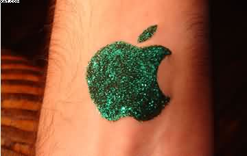 Glitter Apple Logo Tattoo