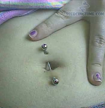 Industrial Navel Piercing Idea For Women