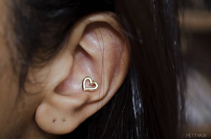 Inner Conch Ear Heart Piercing