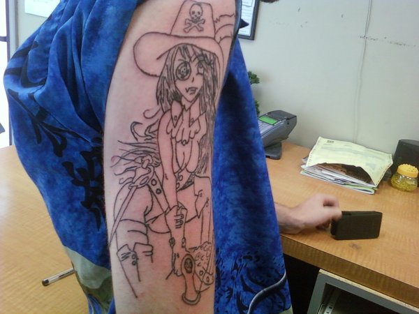 Pirate Girl Tattoo On Sleeve