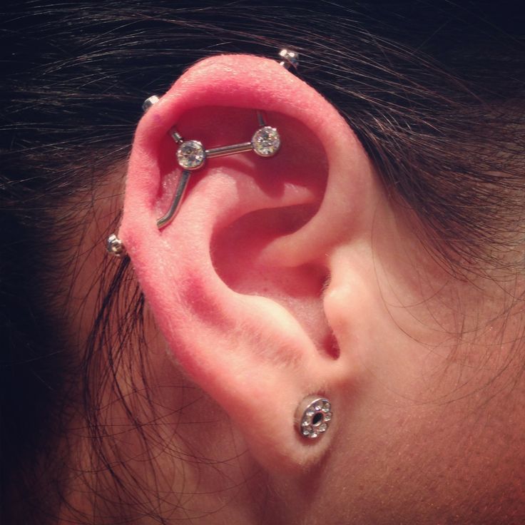 Right Ear Lobe And Custom Industrial Piercing