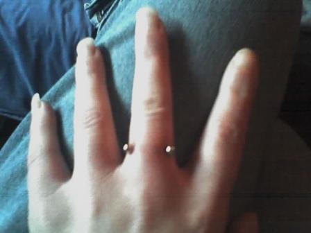 Silver Barbell Finger Ring Piercing Idea